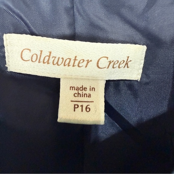 Coldwater Creek Floral Zip Jacket P16 Petite Blue Green White Ruched sleeves - Picture 3 of 6